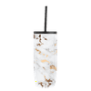 Simple Modern 20 Fluid Ounces Voyager Insulated Stainless Steel Tumbler with Straw - Gold Marble