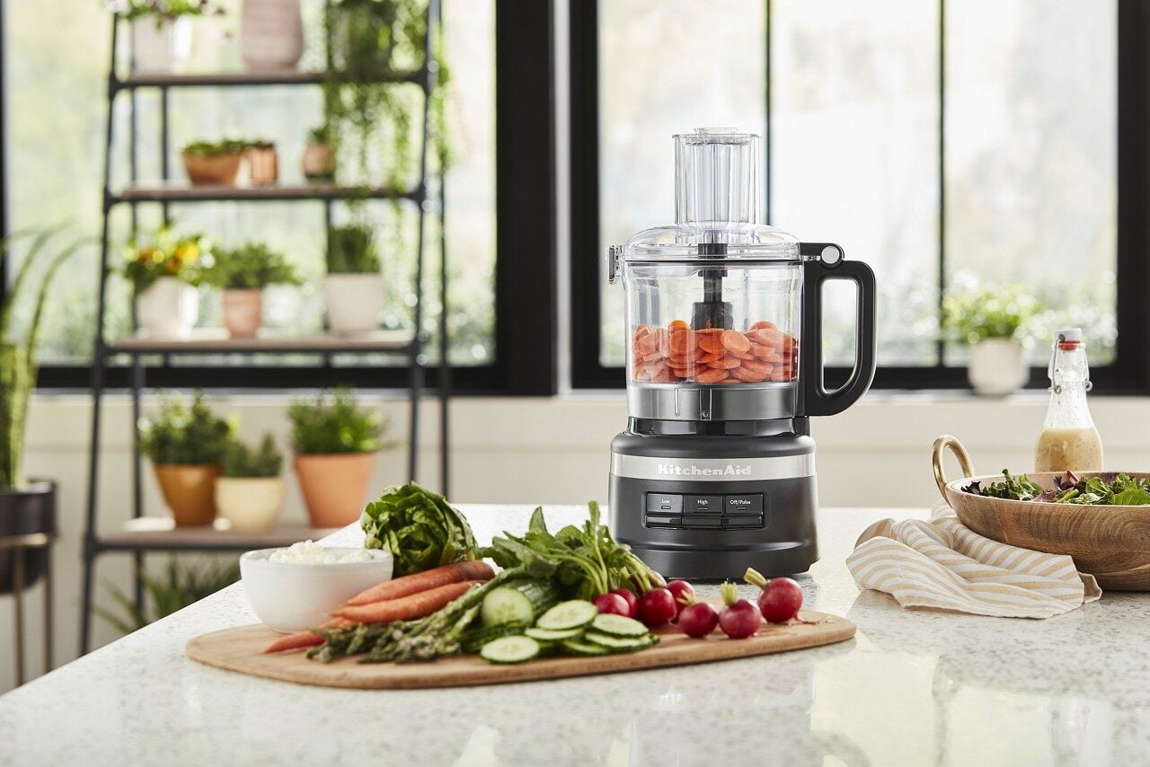 Restored Premium KitchenAid 7 Cup 3 Speed Pulse Food Processor Chopper, Black Matte (Refurbished)
