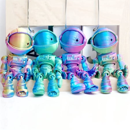 4pcs 3D Printed Skeleton Astronaut,Articulated Zombie Astronauts Models,Flexible Joint Figurines, 3D Printing Stuff Cheap,Stress Relief, Fidget restlessness, ADHD Toys, Surprise Fantasy Gifts