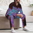thumbnail image 5 of Salouo Wings Of A Butterfly Print Button-Front Long Sleeve Pajama Set for Men, Soft 2Pjs Men's Long Sleeve Sleepwear -X-Large, 5 of 7