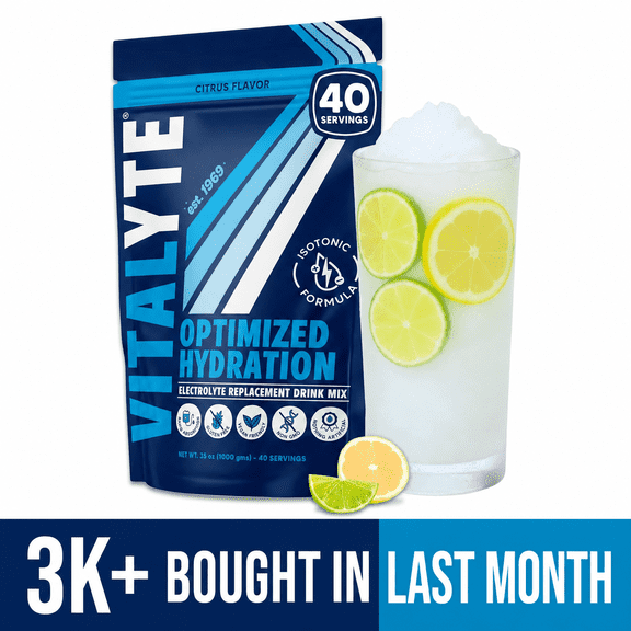 Vitalyte Cool Citrus Electrolyte Powder Mix, Isotonic Hydration, 40 Servings, 35 oz