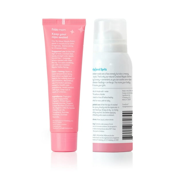 Frida Mom Breast Care Kit: Sore Nipple Set with Soothing Saline