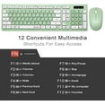 thumbnail image 4 of RECCAZR Wireless Keyboard and Mouse Combo, 12 Multimedia and Shortcut Keys, Full Size 2.4G cordless keyboard and mouse for Mac, PC, Laptop, Windows, Desktop ( Green), 4 of 11