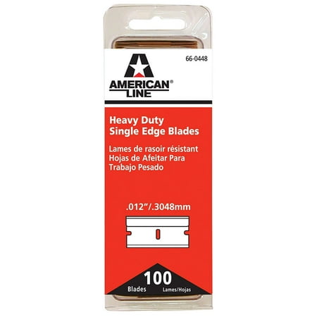 66-0448 Heavy-Duty Single Edge Razor Blades, 100-Pack, .012 H.D. high carbon surgical steel for extra durability and long life By American Safety