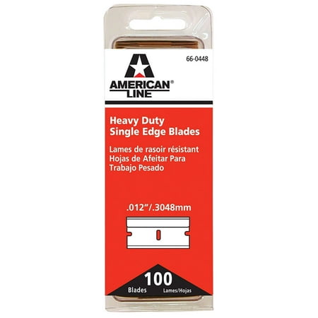Extra Heavy Blade 66-0448 Heavy-Duty Single Edge Razor Blades, 100-Pack, .012 H.D. high carbon surgical steel for extra durability and long life By American Safety Razor ()
