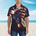 thumbnail image 2 of Pofeuu Watercolor Bald Eagle Print Hawaiian Shirt for Men Sleeves Casual Button Down Summer Beach Dress Shirts T-Shirts,, 2 of 7