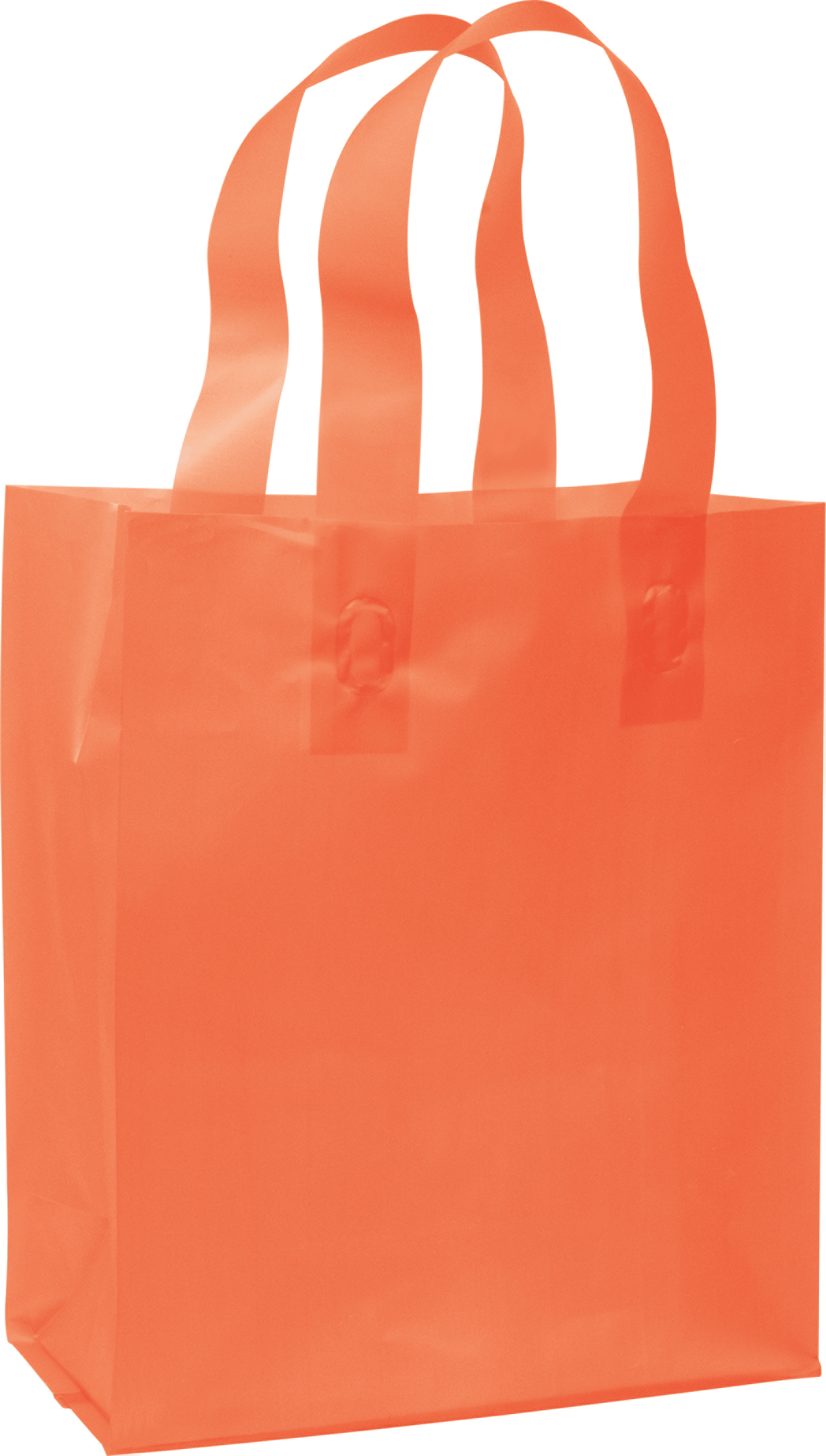 250 Orange Frosted High Density Plastic Bags Shoppers 8 x 4 x 10"