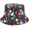 thumbnail image 3 of CoCopeaunts Women Bucket Hats Double-Side Fishing Cap Sunscreen Spring Summer Colorful Graffiti Collapsible Fisherman Hat for Men, 3 of 8