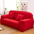 thumbnail image 3 of Nvzi 1 piece Red universal sofa cover, 74.8-90.55-inch universal elastic three seat sofa cover, durable and stretchable furniture cover, fashionable solid color sofa elastic cover, 3 of 5