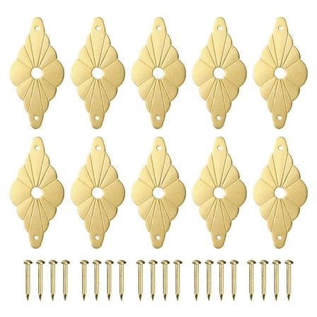 Uxcell 10pack Cabinet Knob Backplate, 2.36 Inch Diamond Shape Radial Brass Backplate Washers Classical Furniture Decoration Gasket for Cabinet Drawer Cupboard Doors Hardware