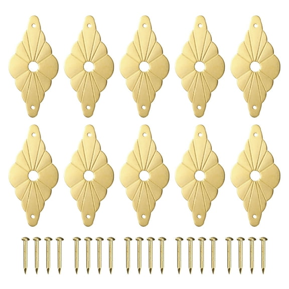 Uxcell 10pack Cabinet Knob Backplate, 2.36 Inch Diamond Shape Radial Brass Backplate Washers Classical Furniture Decoration Gasket for Cabinet Drawer Cupboard Doors Hardware