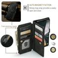 thumbnail image 3 of ELEHOLD for Samsung Galaxy A16 5G Case for Men Women Wallet Case, Premium Leather Shockproof Purse Case with Credit Card Slots Zipper Pocket Anti-Loss Wriststrap Samsung Galaxy A16 5G,Black, 3 of 9