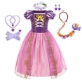 thumbnail image 2 of Disfraz de princesa Rapunzel para niñas, disfraz para niñas, 2024, para Halloween, cosplay, fiesta de cumpleaños, vestidos, ropa para niños, 2 of 5