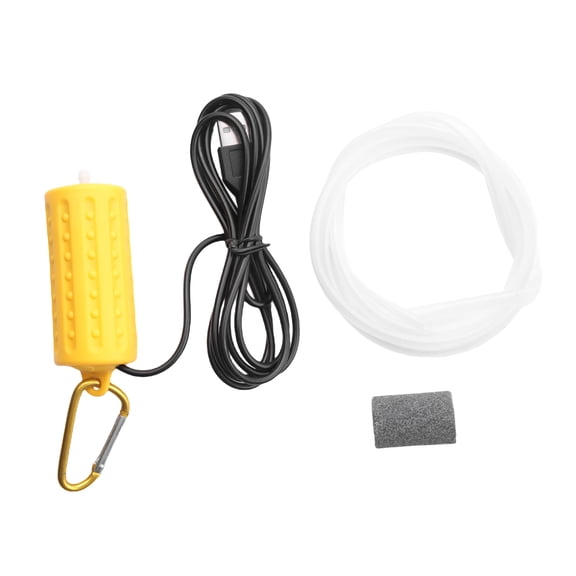 Usb Mini Aeration Pump Air Pump Aquarium Aerator Ultra Quiet Mini Fish Tank Go Fishing Oxygen Pump ——Yellow,1x Aquarium Air Pump 1x Air Tube 1x Air Stone 1x charging cable,Yellow
