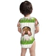 thumbnail image 3 of Yiaed Brown Bunny Print Infant Climbing Short Sleeve Onesie One-Piece Baby Bodysuit Clothes 0-12 Months -9M, 3 of 6