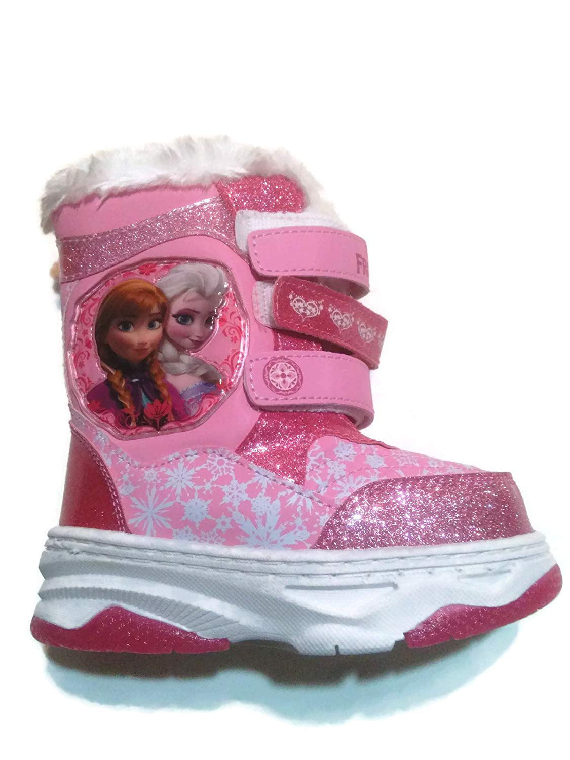 7 6.5 Disney Frozen Pewter & Pink Zip Fabric Lined Boot Toddler Girls Size 5 
