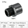 thumbnail image 3 of Uxcell Pipe Fitting 1/2NPT Male Thread 1/2" Socket Straight Connector, Gray 4 Pack, 1"x1NPT 3, 3 of 5