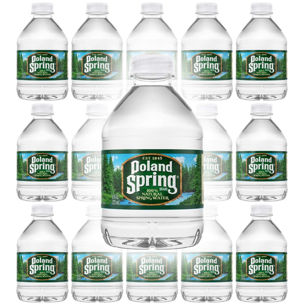 Poland Spring 100 Natural Spring Water, 8oz Bottle (Pack of 15, Total