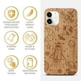 thumbnail image 4 of Case Yard Wooden Case Outside Soft TPU Silicone, Slim Fit Shockproof Wood Protective Phone Cover for Girls Boys Men and Women, Supports Wireless Charging Outer Space Design case for iPhone-12-Mini, 4 of 7