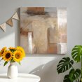 thumbnail image 2 of Canvas Wall Art, Brown Framed Canvas Prints for Bathroom Desk, Abstract Paint Texture Retro Smudge Graffiti Art Small Gallery Wrapped Wall Decor for Home Office, Gifts, 8"x8" Ship Next Day, 2 of 9