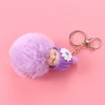 thumbnail image 2 of Cartoon Plush Keychain Baby Doll Car Key Ring Pendant Decorations Kids Party Favors (Violet), 2 of 8