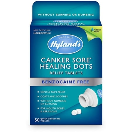 2 Pack - Hyland's Canker Sore Treatment, Natural Pain Relief of Mouth Ulcers and Oral Irritation, Healing Dots