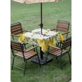 thumbnail image 5 of Square Outdoor Tablecloth with Umbrella Hole Lemon Farmhouse Outside Table Cloth Waterproof Patio Table Cover Summer Fruit Botanical Grey Wooden Zipper Tablecloths for Picnic Party Camping 54x54 Inch, 5 of 8