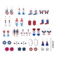 thumbnail image 6 of Soumake 1 Pair Dangle Earrings Multi-styles Geometric Pattern Vintage Non-allergenic Painless Wearing Decorate Hypoallergenic Red White Blue Patriotic Dangle Earrings Women Jewelries, 6 of 7