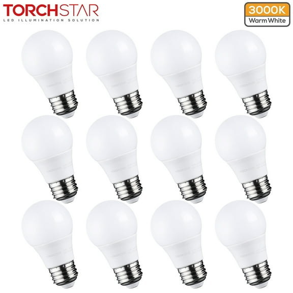 12 Pack A15 5W Ceiling Fan Bulbs, LED Vanity Light Bulbs, E26 Base, 3000K Warm White