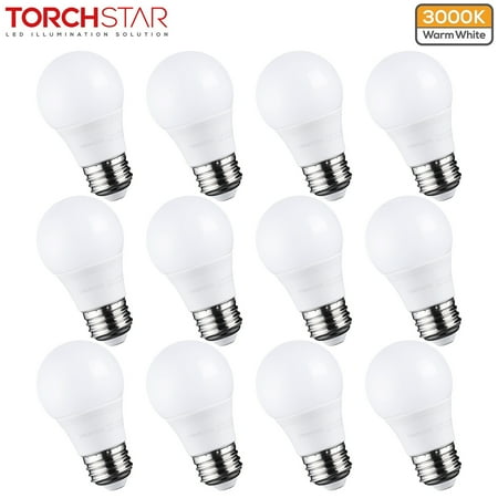 

TORCHSTAR 12-Pack 5.5W A15 LED Light Bulbs 40 Watt Equivalent Dimmable 3000K Warm White E26 Medium Base G45 Bulb Shape for Ceiling Fan Desk Lamp Vanity Mirror