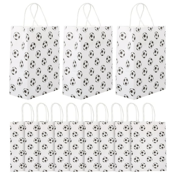 12pcs Ball Goodie Bags Sports Paper Bags Multi-use Party Favor Bags Candy Bags