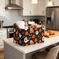 thumbnail image 5 of Canvas Candy Storage Basket,Foldable Rectangular Gift Basket with Handles,Pumpkin Ghost Pattern Decor Organizer Bin for Household Sundry Sorting,White, 5 of 7