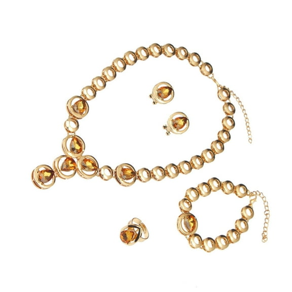 AOOOWER Elegant Crystal Necklace Earrings Set Bridal Wedding Jewelry Set Suitable for Bridal Wedding Party and Formal Occasion