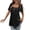Black, variant on NinXxx Women‘s Square Neck Short Sleeve Blouse Casual Loose Fit Top Black XL