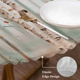 thumbnail image 4 of Orange Grey Forest Table Cloth, Round Fitted Tablecloths with Elastic Edge, Grey Modern Art Oil Painting Wipeable Waterproof Table Cover for Kitchen Wedding 45-54 Inches, 4 of 4