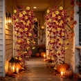 thumbnail image 6 of YAWUBT Artificial Mums for Outdoors Hanging Fall Flowers Faux Silk Daisy Flowers Autumn Decoration Orange Yellow Fake Plants Eucalyptus Realistic for Outside Home Indoor Planter Porch Yard Decor, 6 of 6