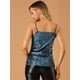 thumbnail image 5 of INSPIRE CHIC Camiseta Sin Mangas Con Tirantes Finos Con Estampado De Piel De Serpiente Sintética Exótica Con Purpurina Para Mujer Océano azul L, 5 of 6