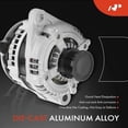 thumbnail image 5 of A-Premium Alternator Compatible with Dodge Dart 2013-2016 Fiat 500 2012-2014, L4 1.4L, 12V 140A 5 Groove Clutch Pulley Clockwise, 5 of 9