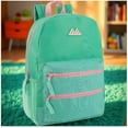 thumbnail image 6 of 17 Inch Two Tone Color Multipocket Backpack with Pop Color Trim Accents and Zippers for Travel & Commuting in Aquamarine & Mint, 6 of 9
