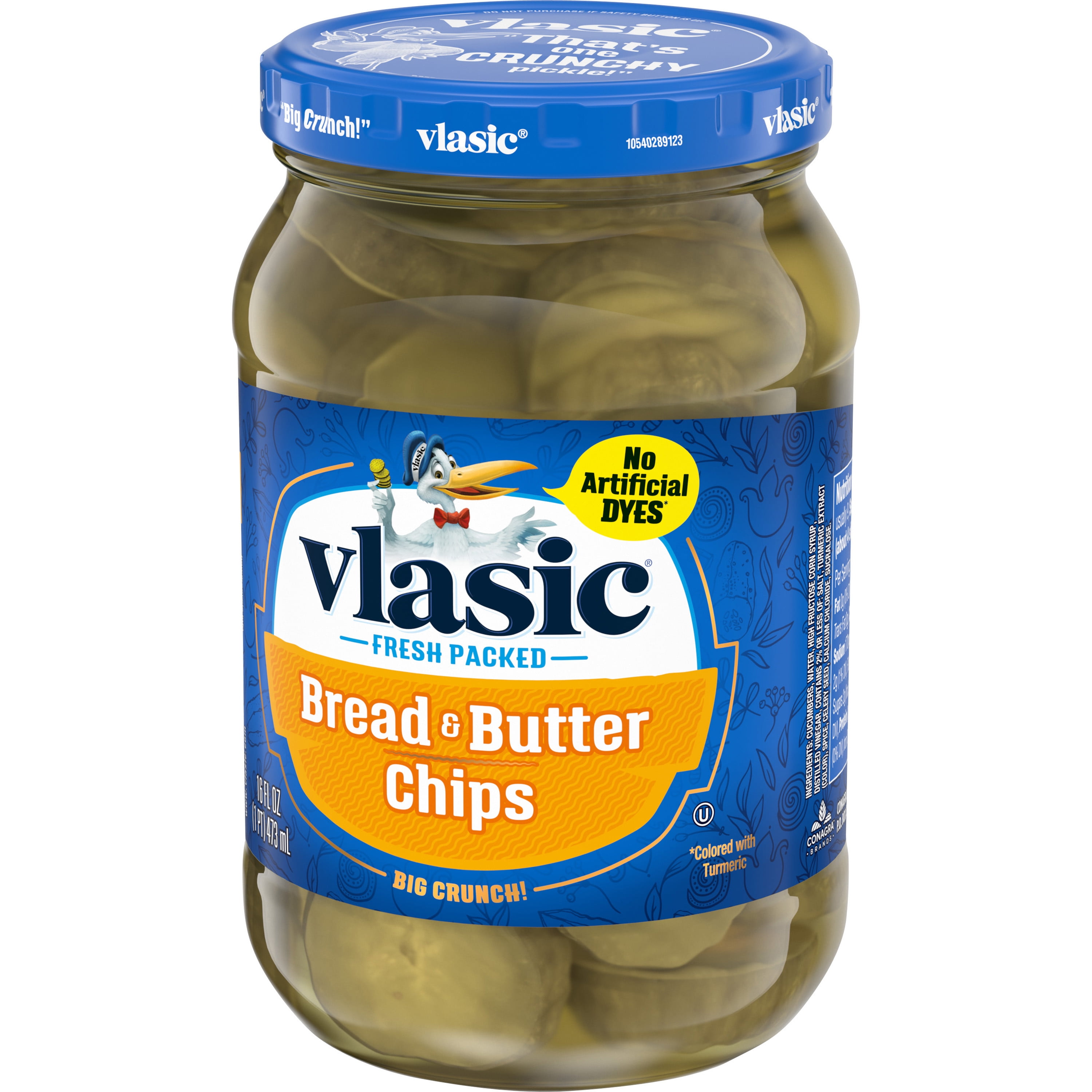 Vlasic Bread And Butter Pickle Chips Keto Friendly 16 Fl Oz Jar Walmart Com Walmart Com