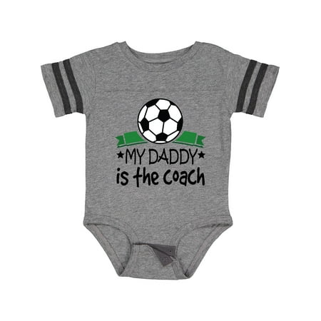 

Inktastic Soccer My Daddy is the Coach Gift Baby Boy or Baby Girl Bodysuit
