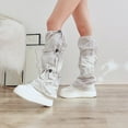 thumbnail image 4 of Women Punk Baggy Stacked Leg Warmers Gaiters with Drawstring Cargo Foot Covers Flared Footless Long Socks Streetwear, 4 of 11
