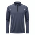 thumbnail image 6 of Bjutir Fall Shirts For Men Long Sleeve Solid Color Half Zip Muscle Shirts Soft Sports Workout Clothes Size M-Xxxxxl Grey, 6 of 6