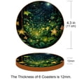thumbnail image 3 of Plant 6pcs Round Coasters Set, Microfiber Leather Drink Coasters, 11x11 cm/4.3x4.3 in Size for Decoration, 3 of 6