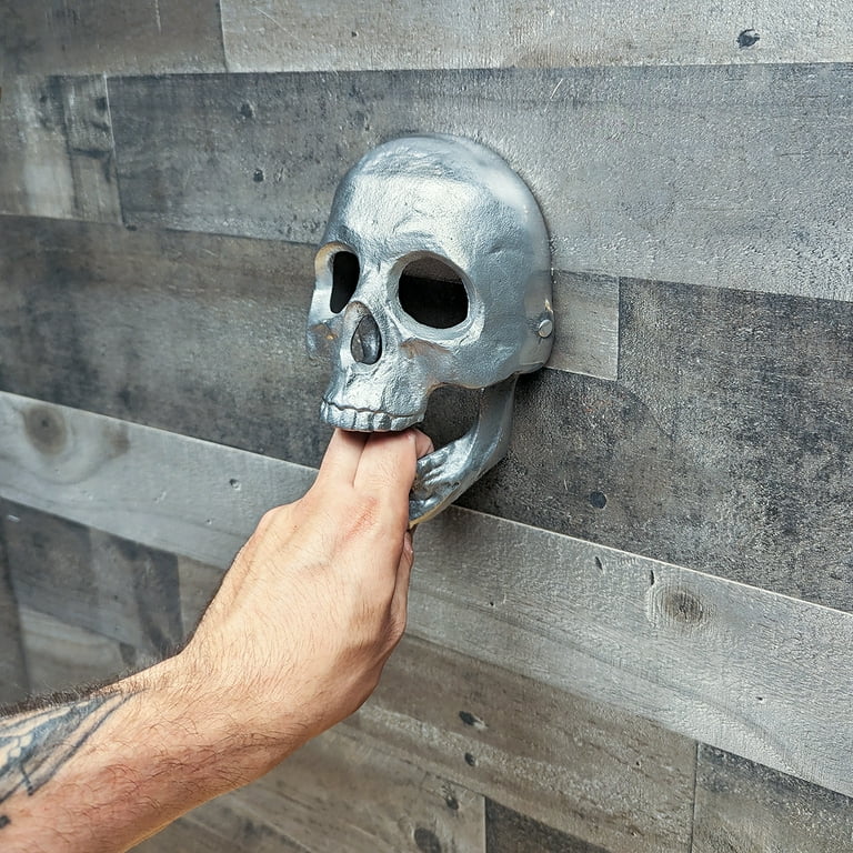 Metal Skeleton Head Doorknocker Skull Jaw Knocker Gold Hardware Front Door Decor Metal Skeleton Head Doorknocker Skull Jaw Knocker Gold Hardware Front Door Decor