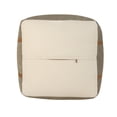 thumbnail image 6 of LR Home Medium Bordered Indoor Square Pouf, Taupe, 20" x 20" x 20", 6 of 8