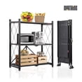 thumbnail image 2 of Estante Metalico Plegable Anaquel de 3 Niveles 87x71.5x36.5cm Marthing Rack Organizador Plegable Estante de Metal Practico Facil de Almacenaje, Uso Rudo Resistente Ruedas de Movilidad con Seguro, 2 of 10