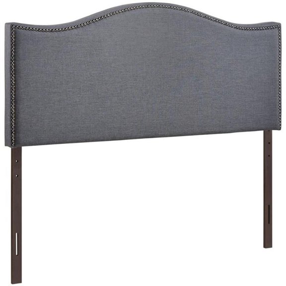 Upholstered Queen Panel Headboard in Smoke