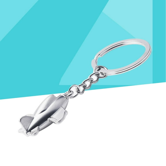 Luxshiny Silver Airplane Keyring 1Pack Cool Car Keychain Metal Pendant Travel Accessories Creative Party Favor