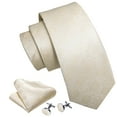 thumbnail image 3 of Barry.Wang Men's Tie Set with Handkerchief Cufflinks Flower Paisley Silk Necktie Wedding Business Party, 3 of 4
